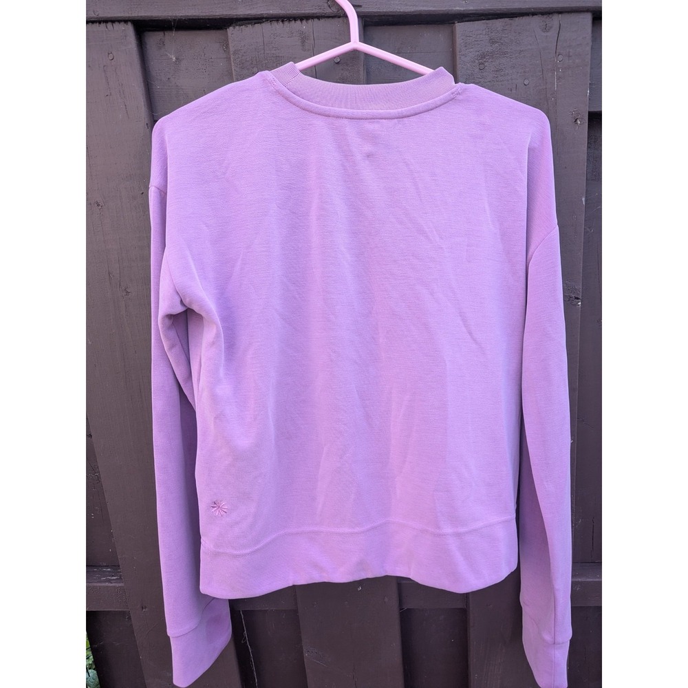 Athleta Sweatshirt Womens Size XS Purple Pink Crew‎ Neck Athleisure Flaw - Picture 8 of 12